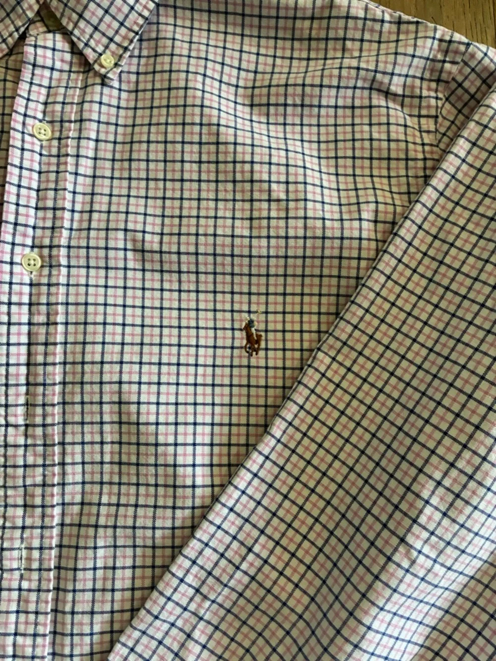 Polo by Ralph Lauren White Button-Down Shirt with Blue and pink Plaid Xl Tall